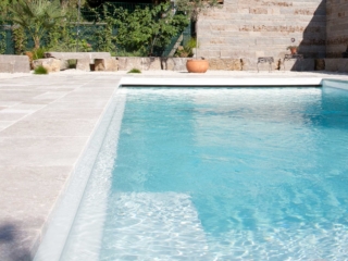 Systemmauer Muschelkalk  Travertin Terrassenplatten